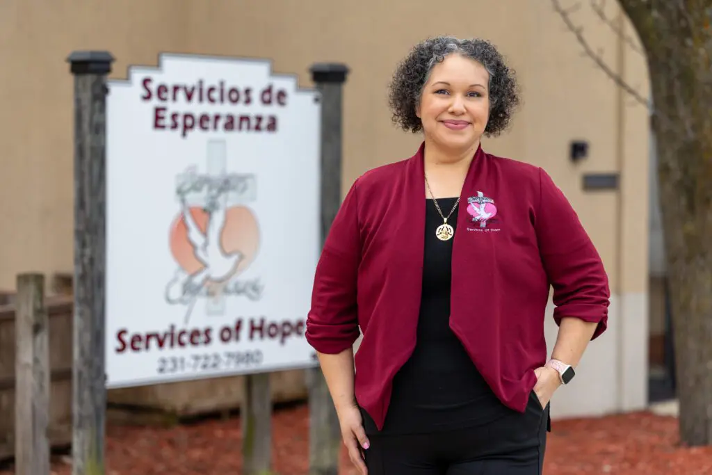 Angelita Valdez, former RISE recipient, at her office.