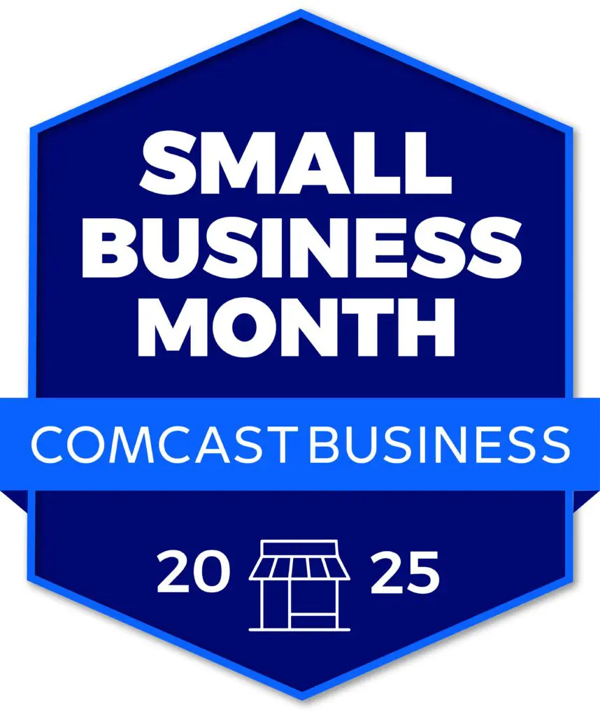 Celebrating small businesses across Illinois during Small Business Month. IMAGE: Comcast Business logo of Small Business Month.
