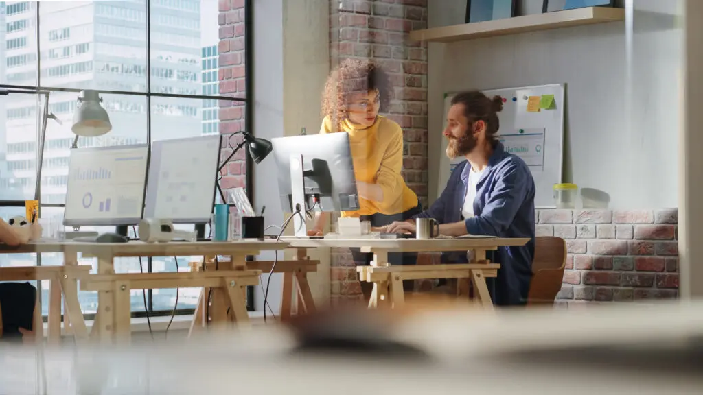 Employees working during Small Business Month