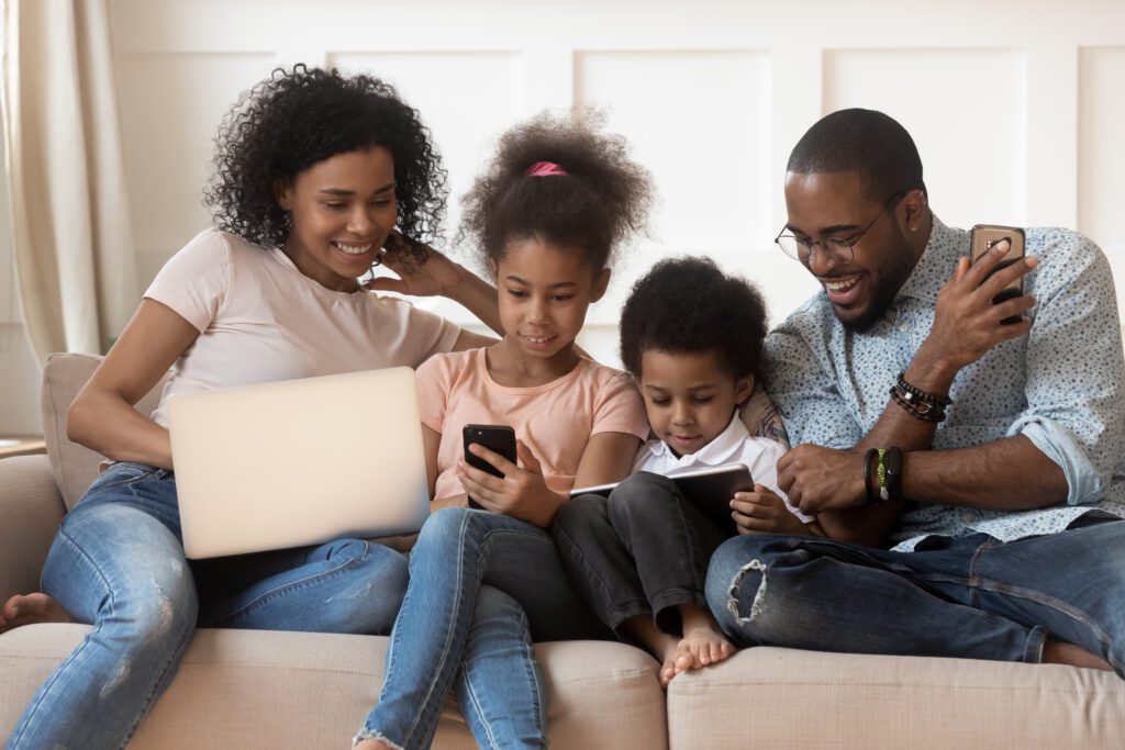 Family with devices