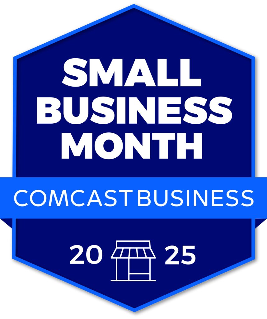 Celebrating small businesses across Illinois during Small Business Month. IMAGE: Comcast Business logo of Small Business Month.