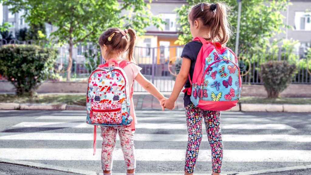 Children at a crosswalk